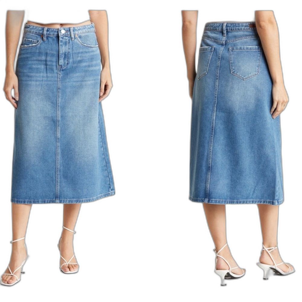 NEW Blank NYC denim midi skirt medium wash size 28